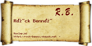 Röck Bennó névjegykártya
